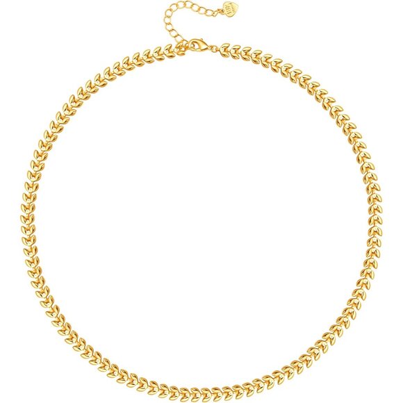 18K Gold Plated Paperclip Chain Choker Satellite Chain Freshwater Cultured Biwa - Picture 1 of 7